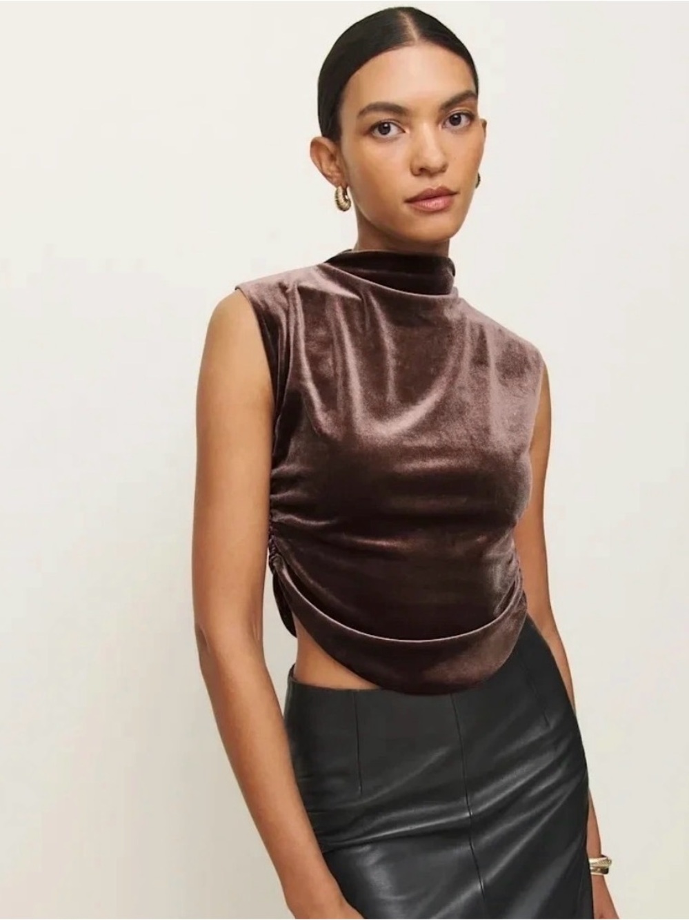 Reformation Lindy Top in Brown